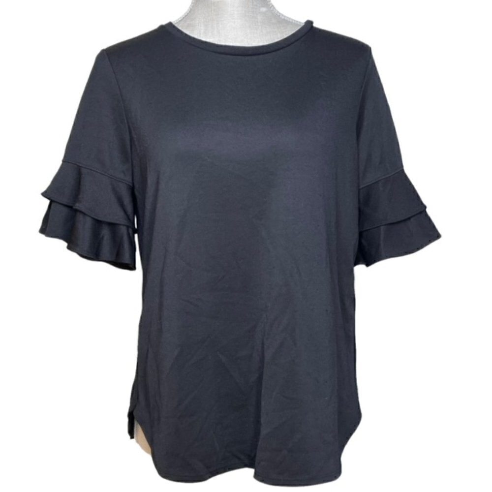 BANANA REPUBLIC Black Bell Sleeve Blouse - Size Small